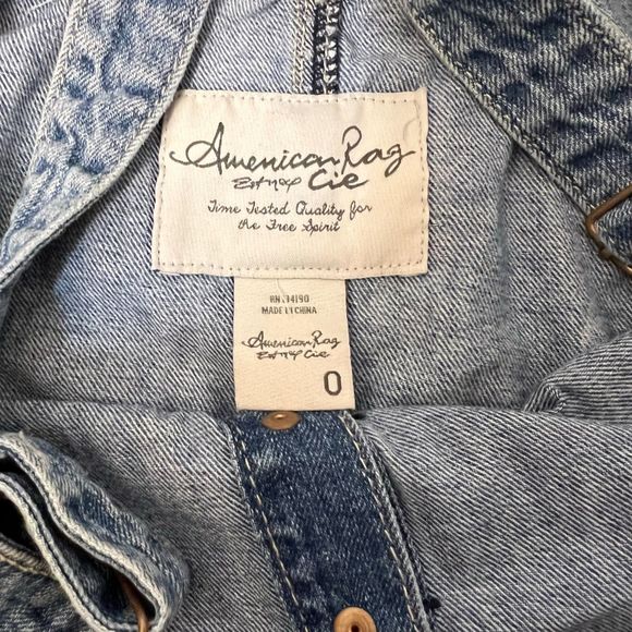 American Rag Button Front Shorts Overalls Size 0 - Picture 2 of 2